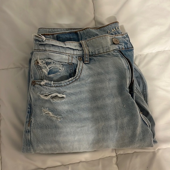 AE wide-leg light wash jeans - Picture 1 of 3